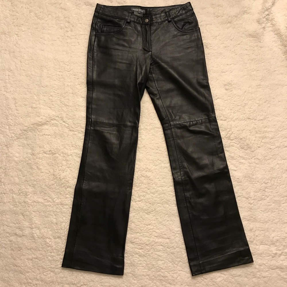 Bisou Bisou Genuine Leather Bootcut Pants